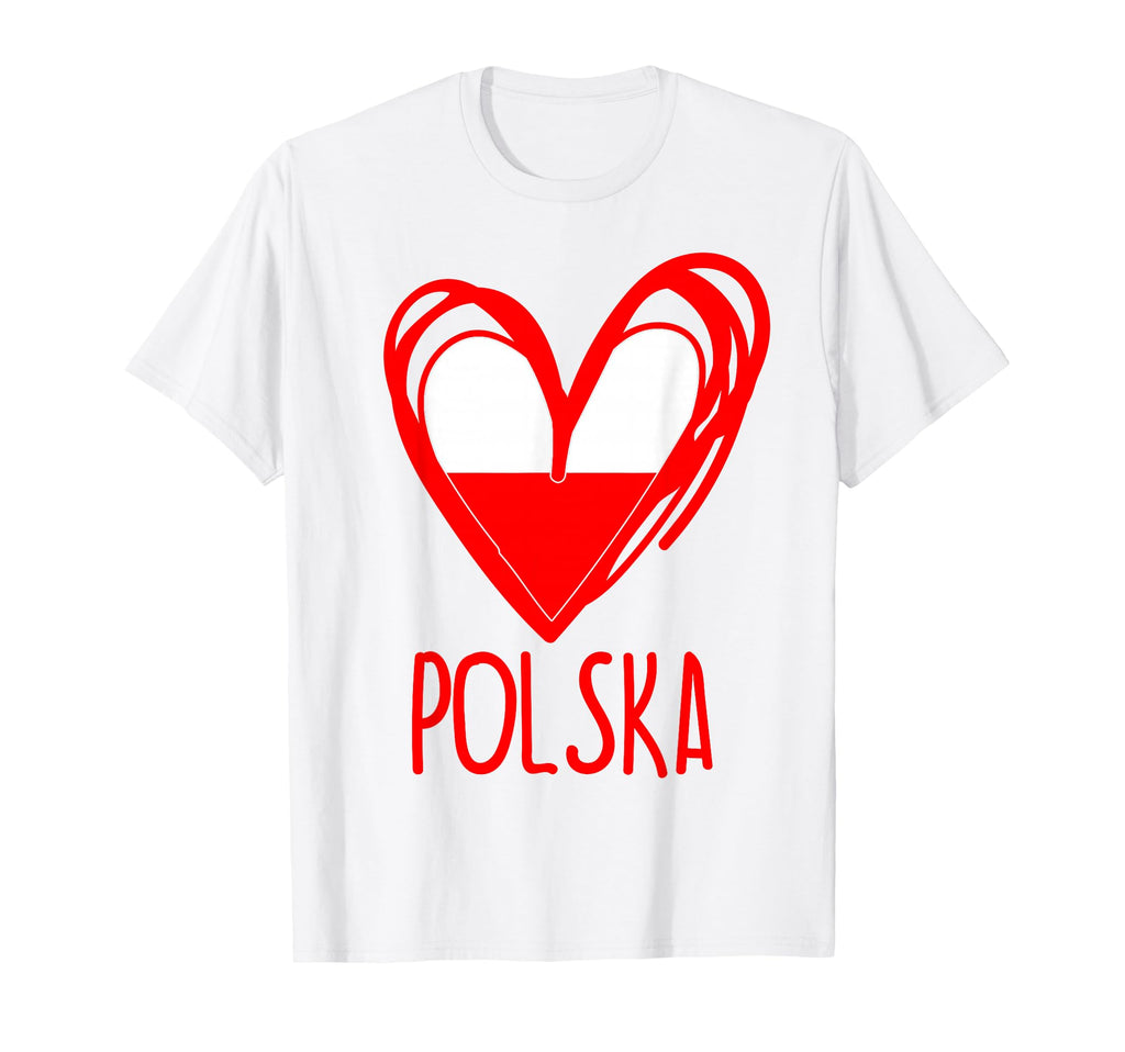 Polish Heart Polska Poland Flag T-Shirt - Fun Novelty Design Unisex - T-Shirt, Sweatshirt, Hoodie