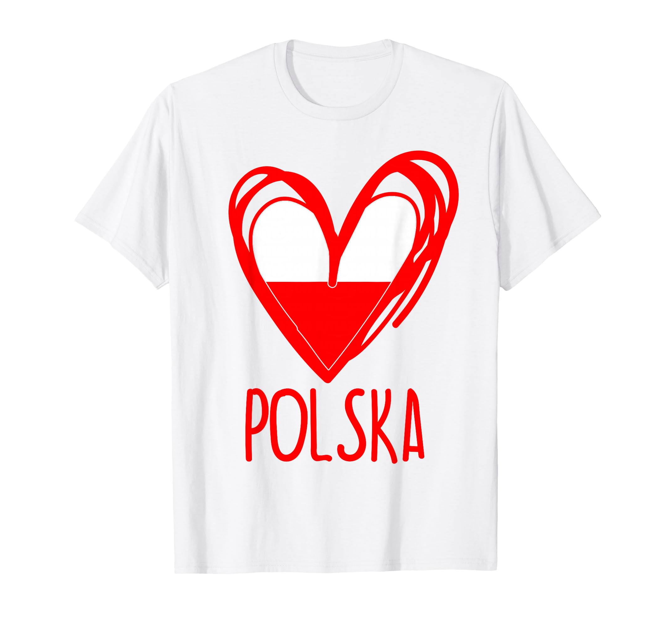 Polish Heart Polska Poland Flag T-Shirt - Fun Novelty Design Unisex - T-Shirt, Sweatshirt, Hoodie