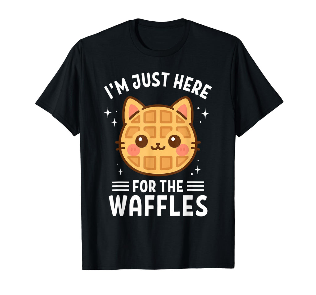 Waffle Cat Lover Im Just Here Waffles T-Shirt - Aesthetic Graphic Men Women - T-Shirt, Sweatshirt, Hoodie