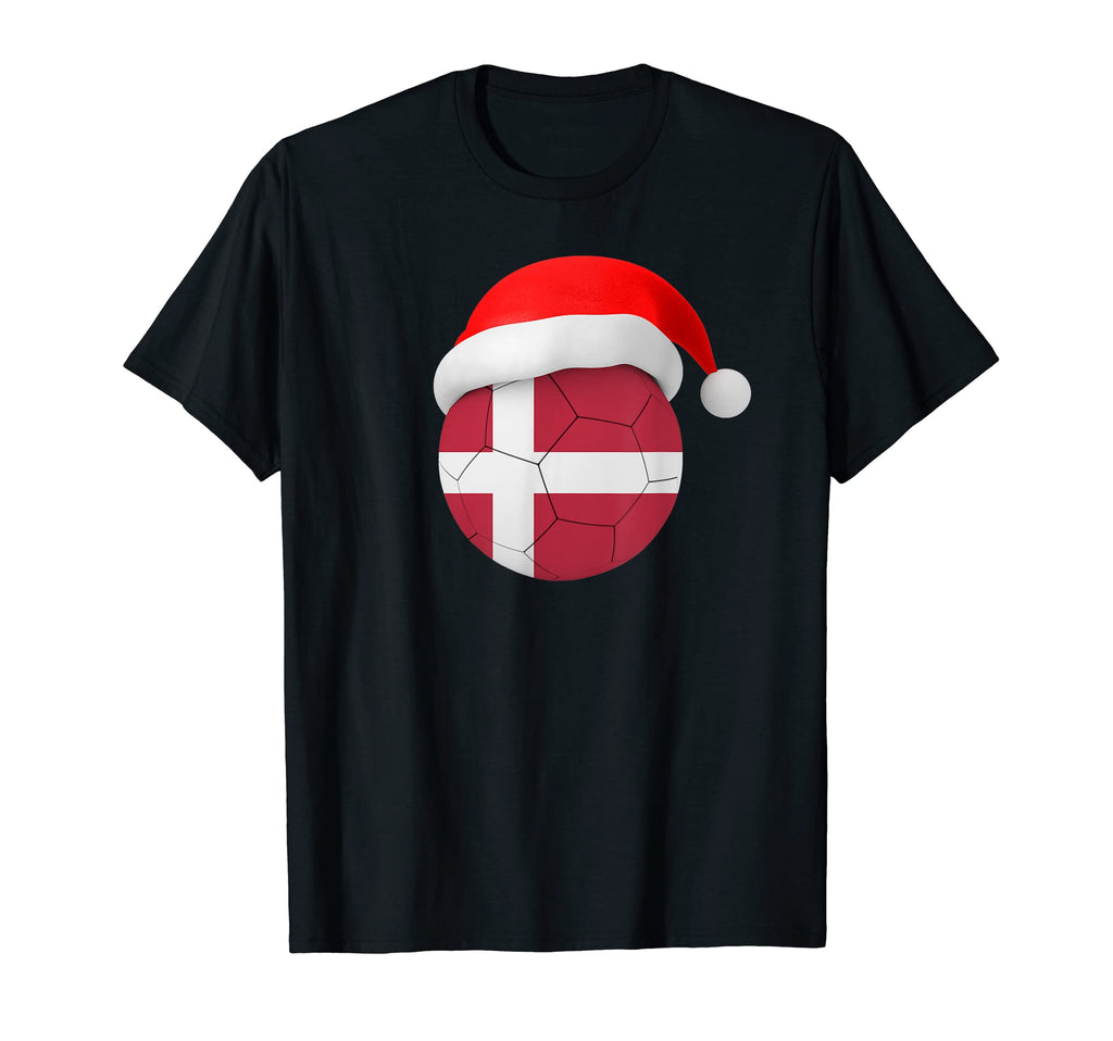 Denmark Soccer Santa Hat Danish Flag Soccer T-Shirt - Graphic Print Unisex - T-Shirt, Sweatshirt, Hoodie