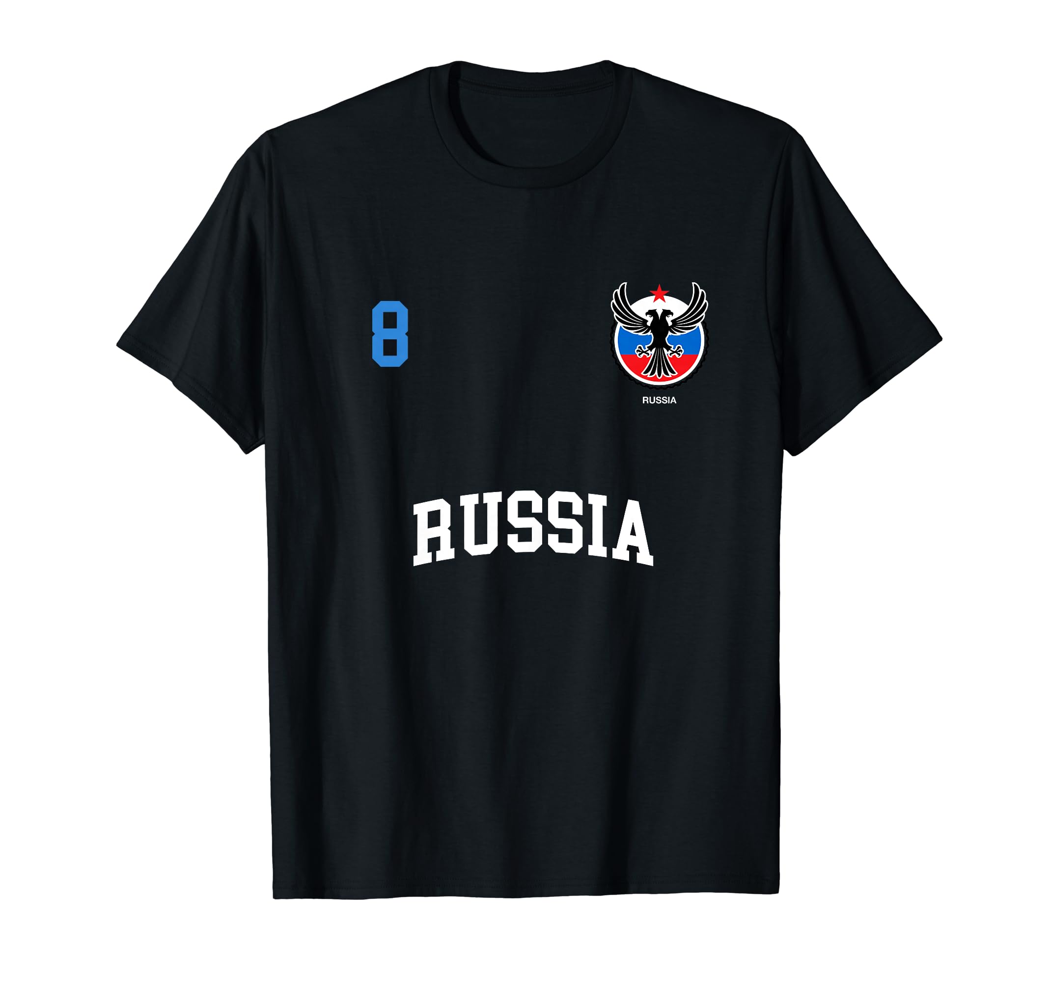 Russia Team Sports Number 8 Soccer T-Shirt - Custom Art Print Unisex - T-Shirt, Sweatshirt, Hoodie