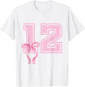 12 Years Old Birthday Girl Coquette Pink Bow - Adult & Kids T-Shirts, Sweatshirts & Hoodies apparel design preview 1