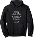 Easily distracted by cats and books - Adult & Kids T-Shirts, Sweatshirts & Hoodies apparel design preview 1