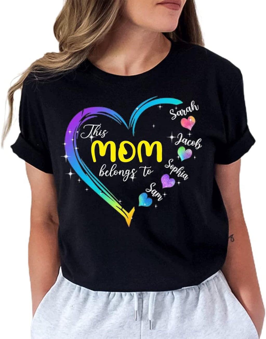 Personalized Mother's Day Grandma Heart Mom, Casual - Adult & Kids T-Shirts, Sweatshirts & Hoodies apparel design preview 1