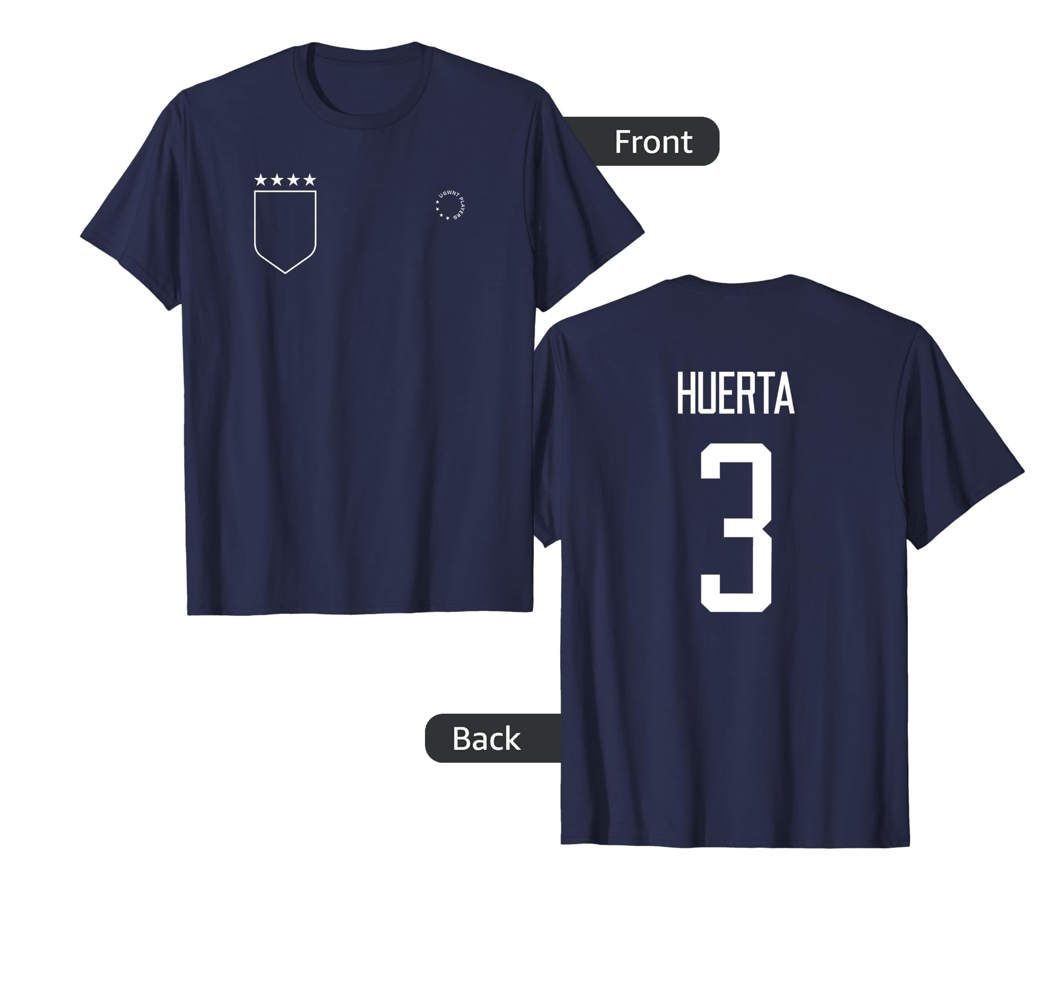 Sofia Huerta 3 Name Number Back Uswnt T-Shirt - Graphic Print for Adults - T-Shirt, Sweatshirt, Hoodie