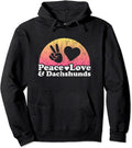 Peace Love and Dachshunds - Adult & Kids T-Shirts, Sweatshirts & Hoodies apparel design preview 1