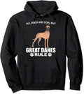 All Dogs Are Cool But Great Danes Rule - Adult & Kids T-Shirts, Sweatshirts & Hoodies apparel design preview 1