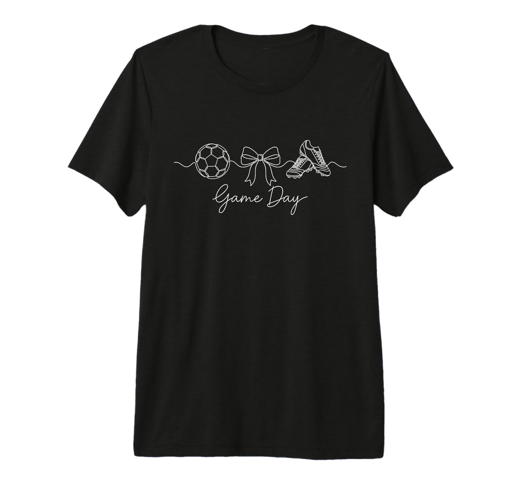 Game Day Soccer Mom Ball Bow T-Shirt - Fun Novelty Design for Adults - T-Shirt, Sweatshirt, Hoodie
