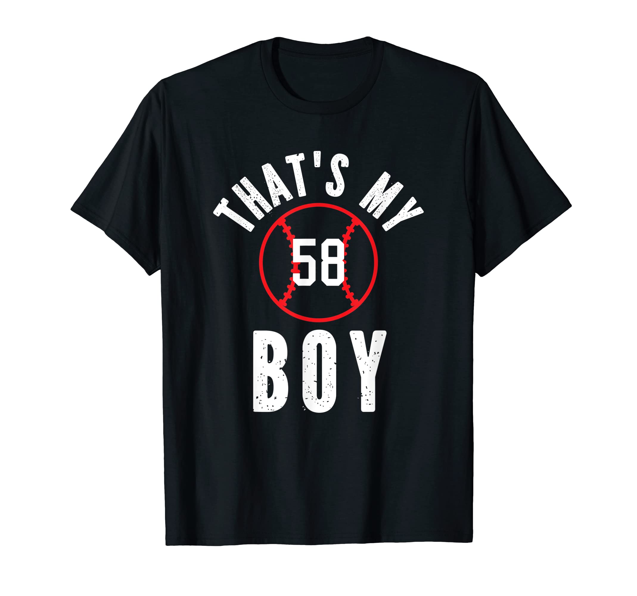 Thats My Jersey Number 58 Baseball Mom Dad T-Shirt - Graphic Print Unisex - T-Shirt, Sweatshirt, Hoodie