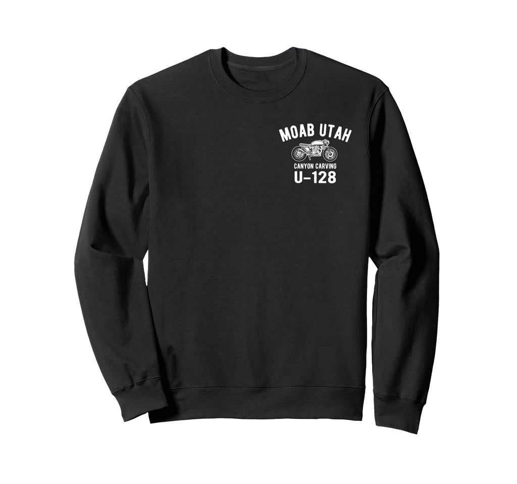 Moab Utah U 128 Motorcycle Canyon Sweatshirt - Streetwear Style for Adults - T-Shirt, Sweatshirt, Hoodie