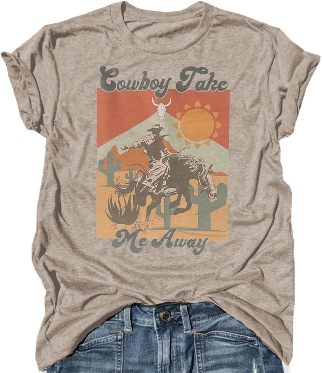 Funny Western for Women Cowboy Take Me Away Vintage - Adult & Kids T-Shirts, Sweatshirts & Hoodies apparel design preview 1