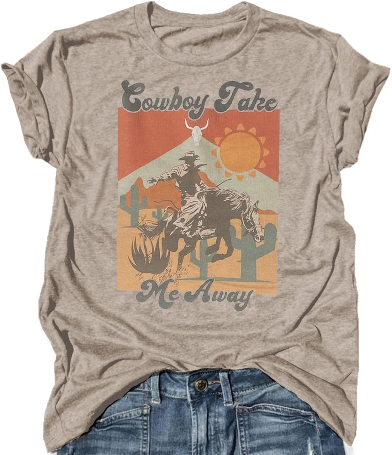Funny Western for Women Cowboy Take Me Away Vintage - Adult & Kids T-Shirts, Sweatshirts & Hoodies apparel design preview 1
