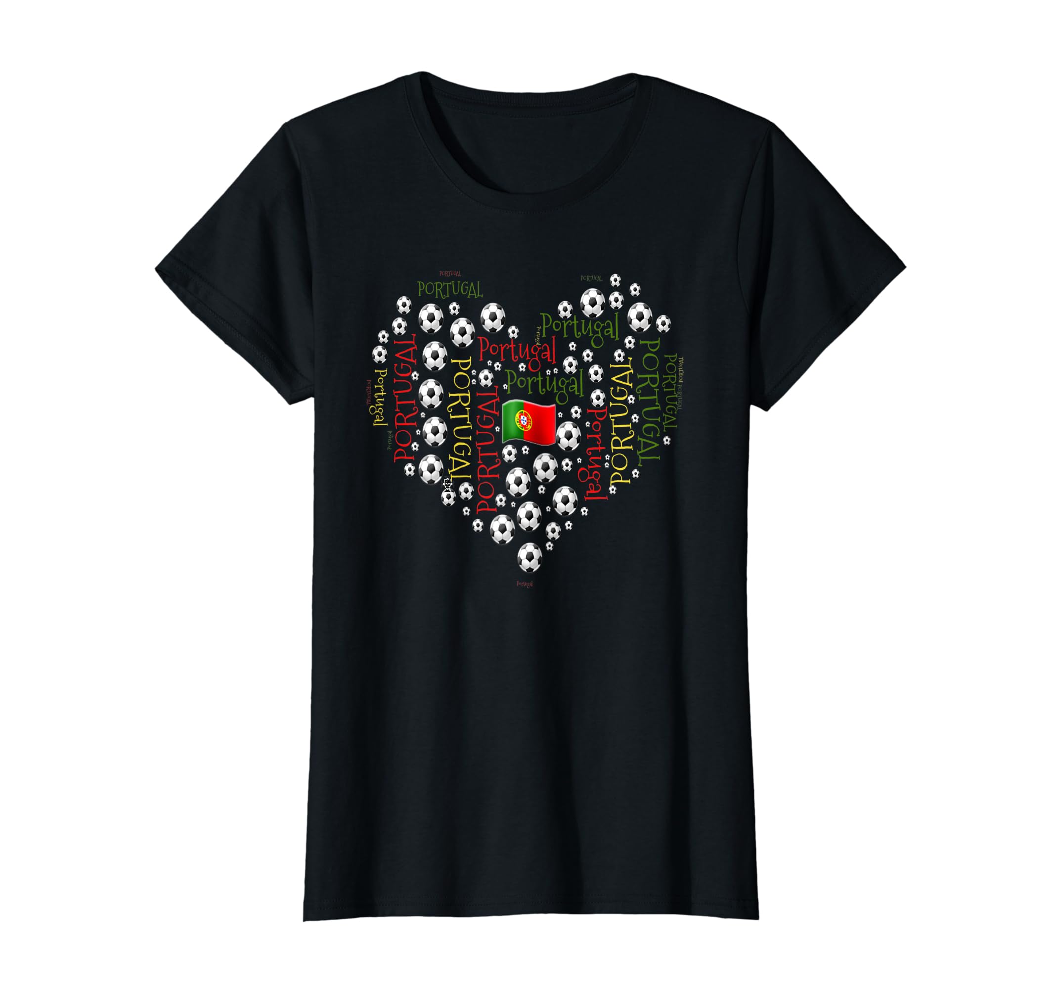 Portuguese Heart Soccer T-Shirt - Graphic Print Men Women - T-Shirt, Sweatshirt, Hoodie