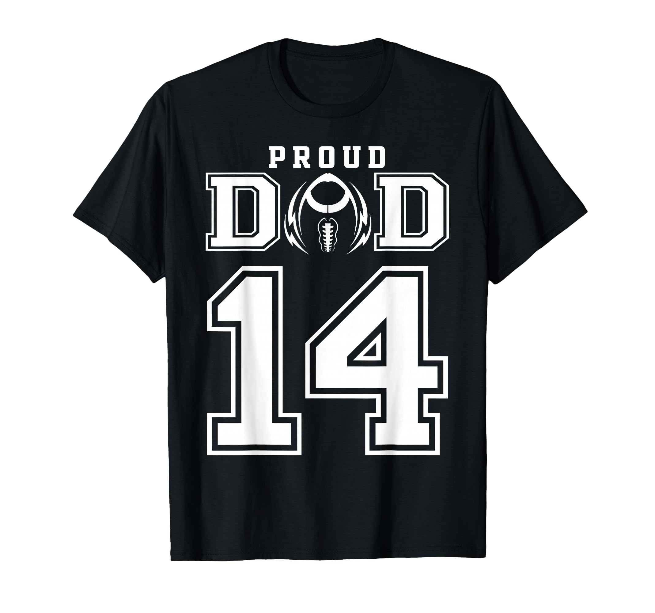 Custom Proud Football Dad Number 14 T-Shirt - Custom Art Print Unisex - T-Shirt, Sweatshirt, Hoodie