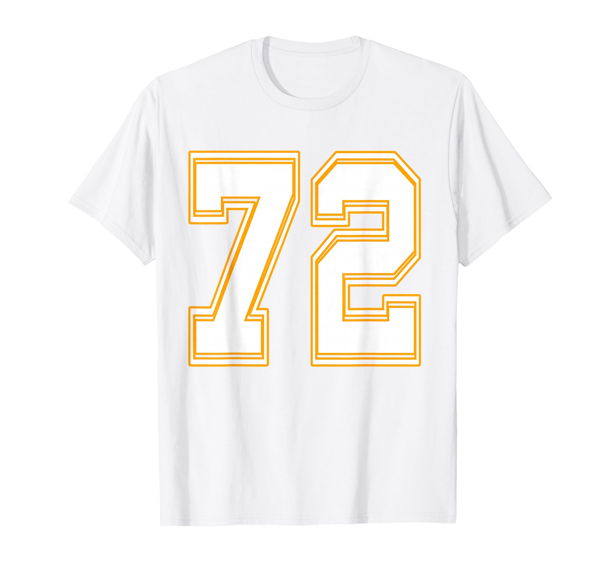 Number 72 Red Yellow White Football T-Shirt - Fun Novelty Design Unisex - T-Shirt, Sweatshirt, Hoodie