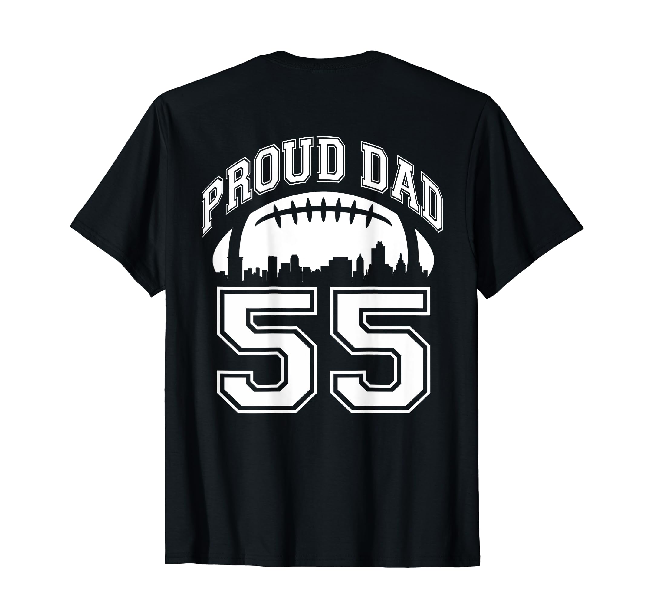 Custom Proud Football Dad Number 55 T-Shirt - Aesthetic Graphic Unisex - T-Shirt, Sweatshirt, Hoodie