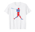 Red Heart Love Blue Dad Hitter Baseball T-Shirt - Novelty Apparel Unisex - T-Shirt, Sweatshirt, Hoodie