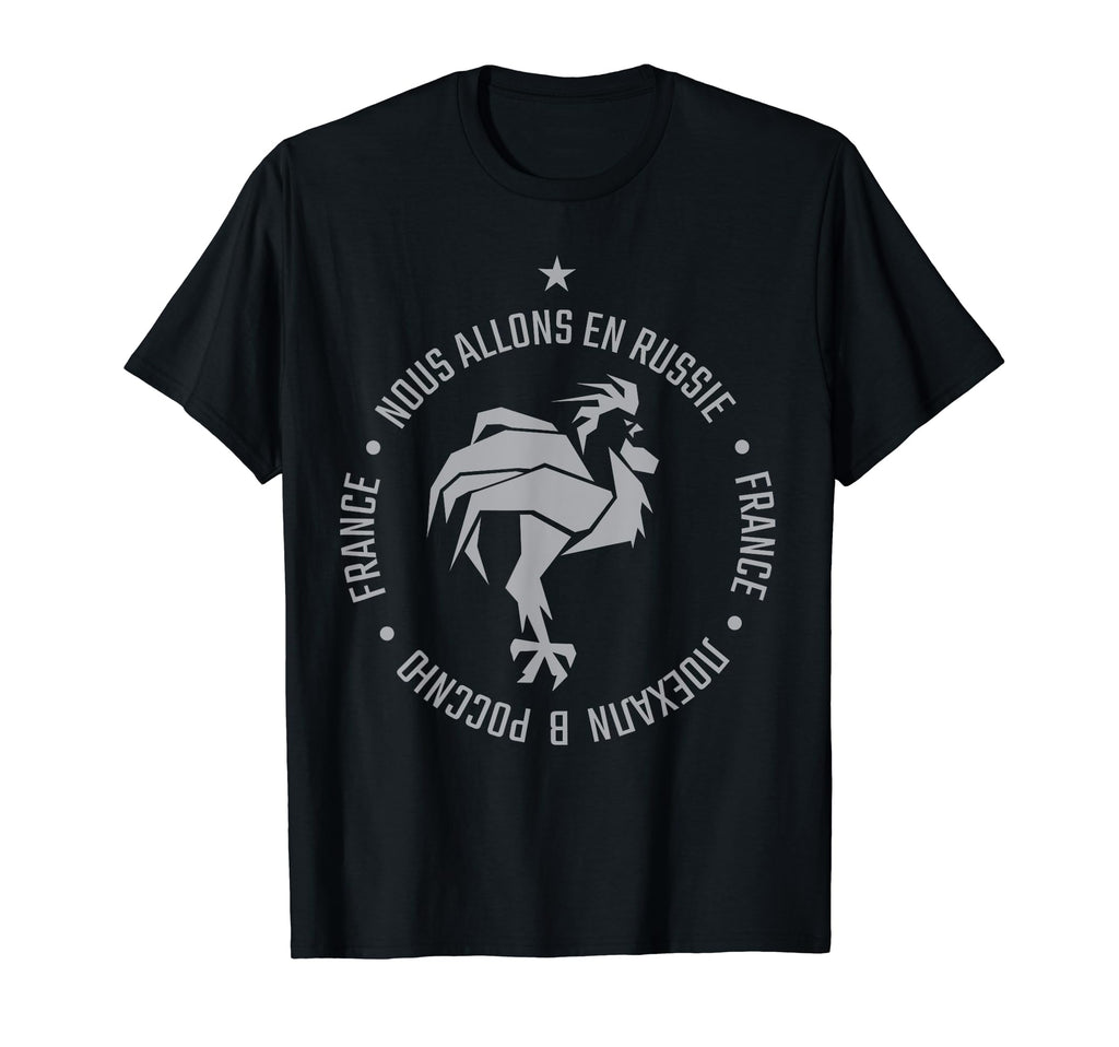 France Soccer 2018 Rooster Gray Lets T-Shirt - Novelty Apparel for Adults - T-Shirt, Sweatshirt, Hoodie