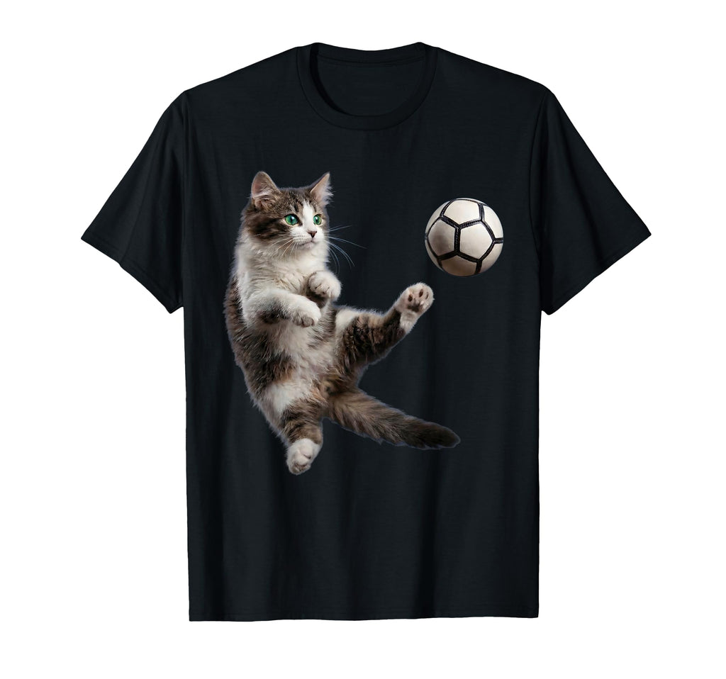 Funny Cat Soccer Ball Art T-Shirt - Custom Art Print Men Women - T-Shirt, Sweatshirt, Hoodie