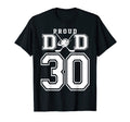 Number 30 Custom Proud Hockey Dad T-Shirt - Graphic Print Unisex - T-Shirt, Sweatshirt, Hoodie