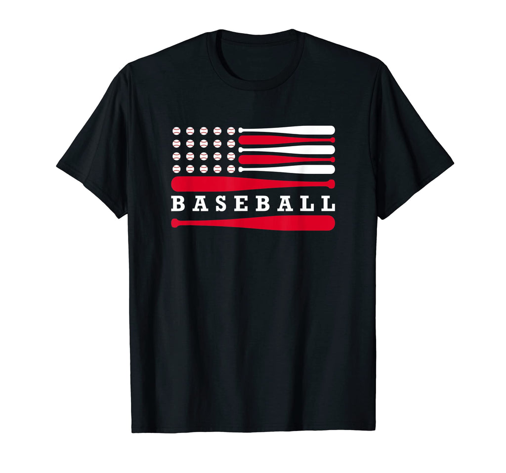 Funny Baseball Patriotic Us Flag T-Shirt - Minimalist Print Unisex - T-Shirt, Sweatshirt, Hoodie