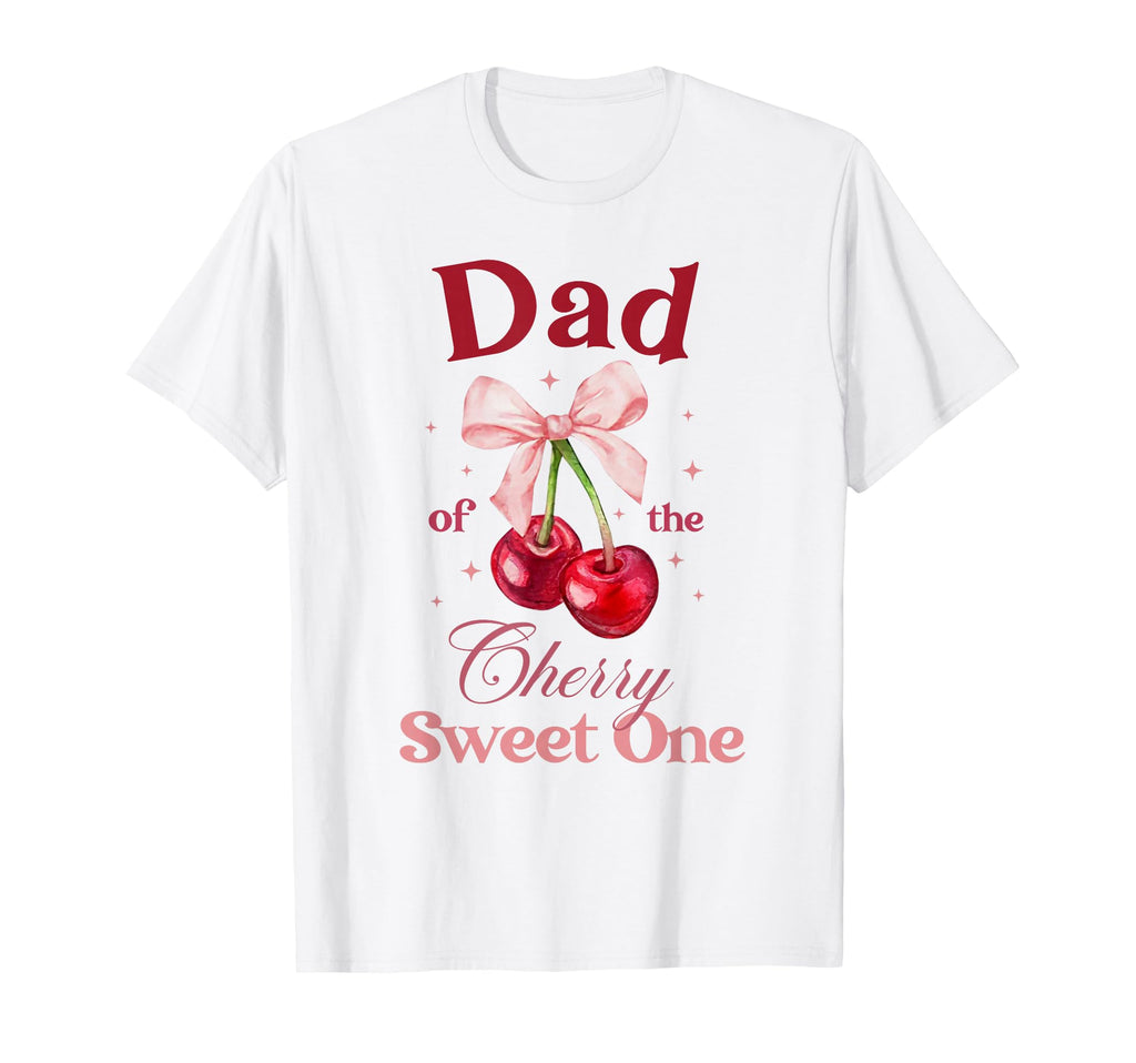 Dad Cherry Sweet One Preppy Bow T-Shirt - Minimalist Print for Adults - T-Shirt, Sweatshirt, Hoodie
