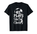 He Plays She Cheers Soccer And Cheer T-Shirt - Trendy Graphic for Adults - T-Shirt, Sweatshirt, Hoodie