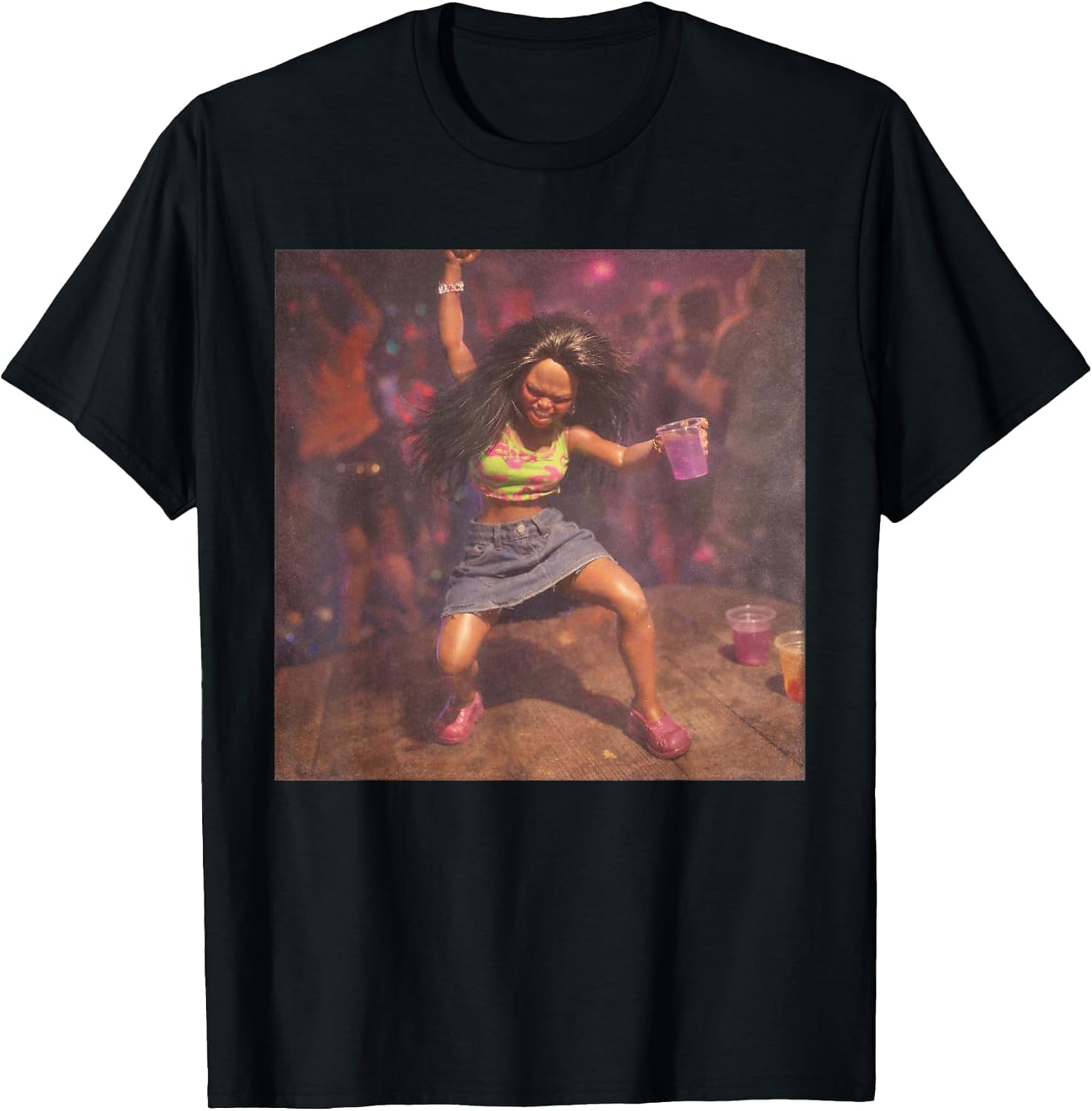 Funny Black Doll Party Meme - Adult & Kids T-Shirts, Sweatshirts & Hoodies apparel design preview 1