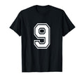 Number 9 Varsity Sports Team Jersey 9Th T-Shirt - Unique Graphic Unisex - T-Shirt, Sweatshirt, Hoodie