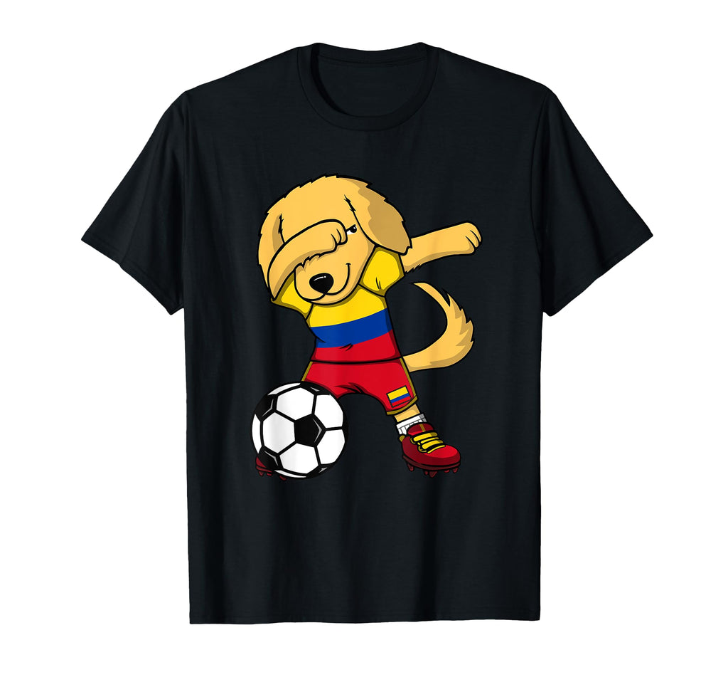 Dab Golden Retriever Colombia Soccer T-Shirt - Streetwear Style for Adults - T-Shirt, Sweatshirt, Hoodie