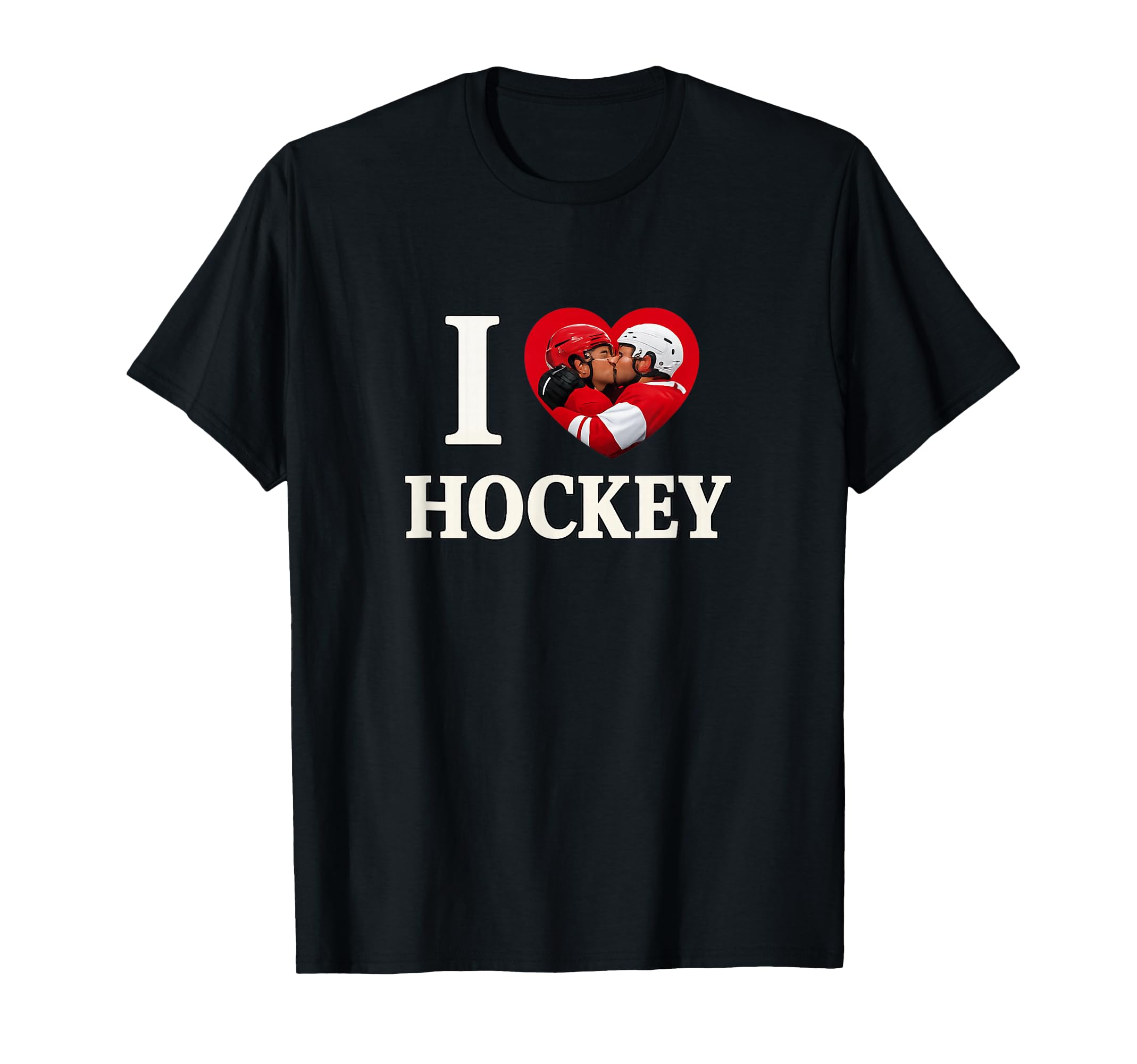 I Love Heart Gay Hockey Unhinged T-Shirt - Fun Novelty Design for Adults - T-Shirt, Sweatshirt, Hoodie