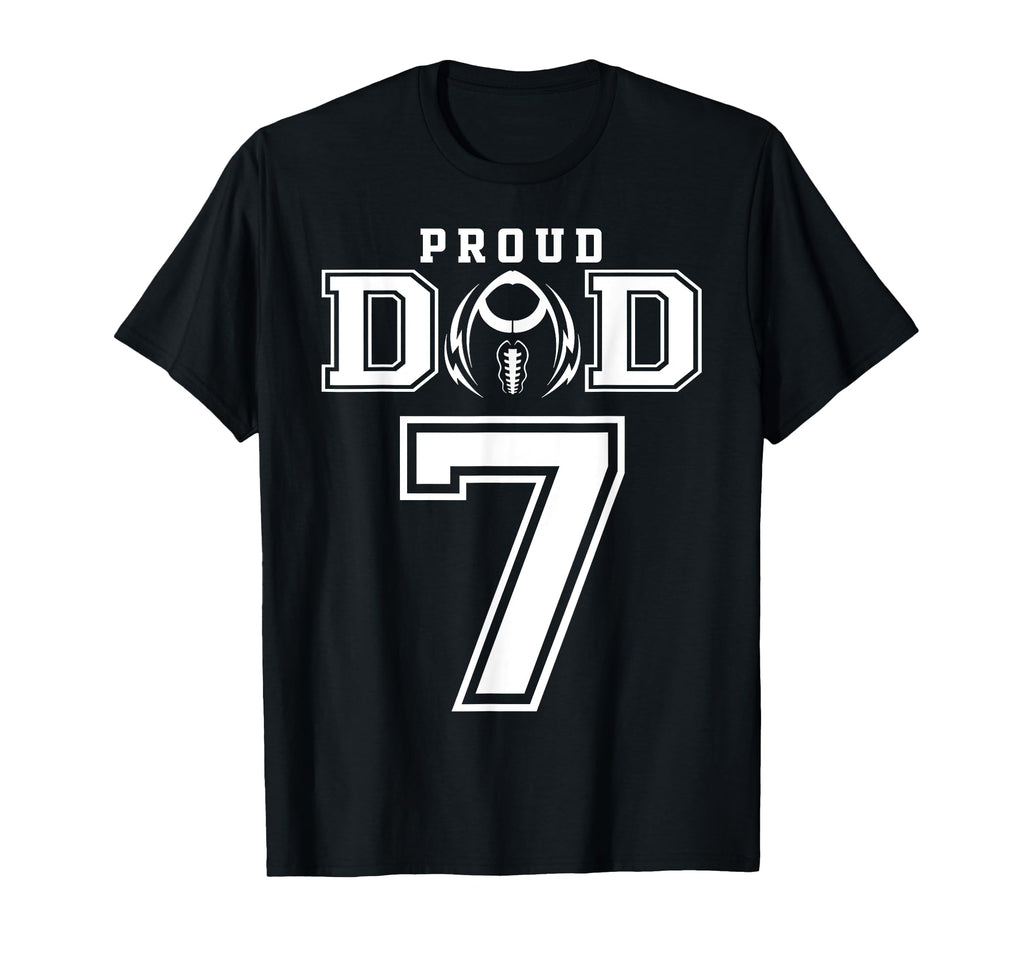 Custom Proud Football Dad Number 7 T-Shirt - Trendy Graphic for Adults - T-Shirt, Sweatshirt, Hoodie