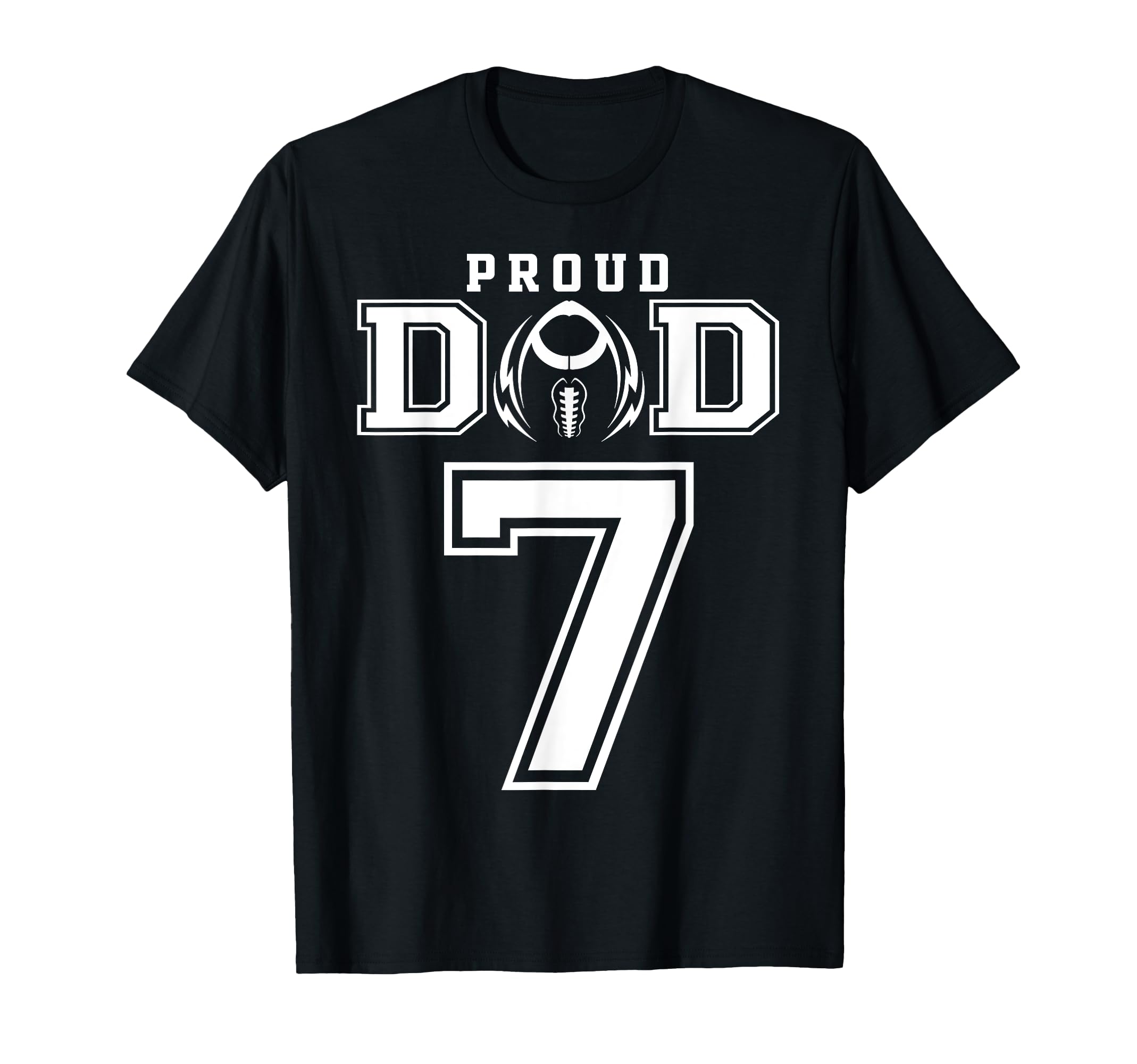 Custom Proud Football Dad Number 7 T-Shirt - Trendy Graphic for Adults - T-Shirt, Sweatshirt, Hoodie