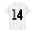 14 White Number 14 Sports Fan Soccer T-Shirt - Minimalist Print Unisex - T-Shirt, Sweatshirt, Hoodie