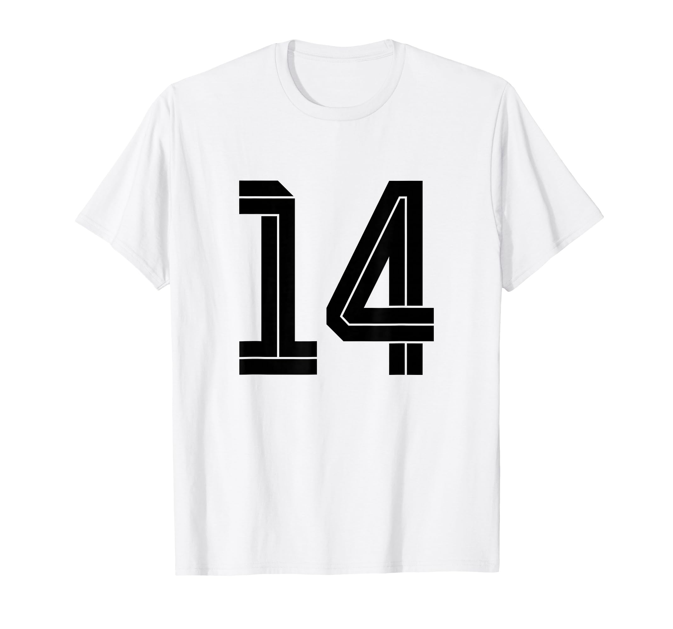 14 White Number 14 Sports Fan Soccer T-Shirt - Minimalist Print Unisex - T-Shirt, Sweatshirt, Hoodie