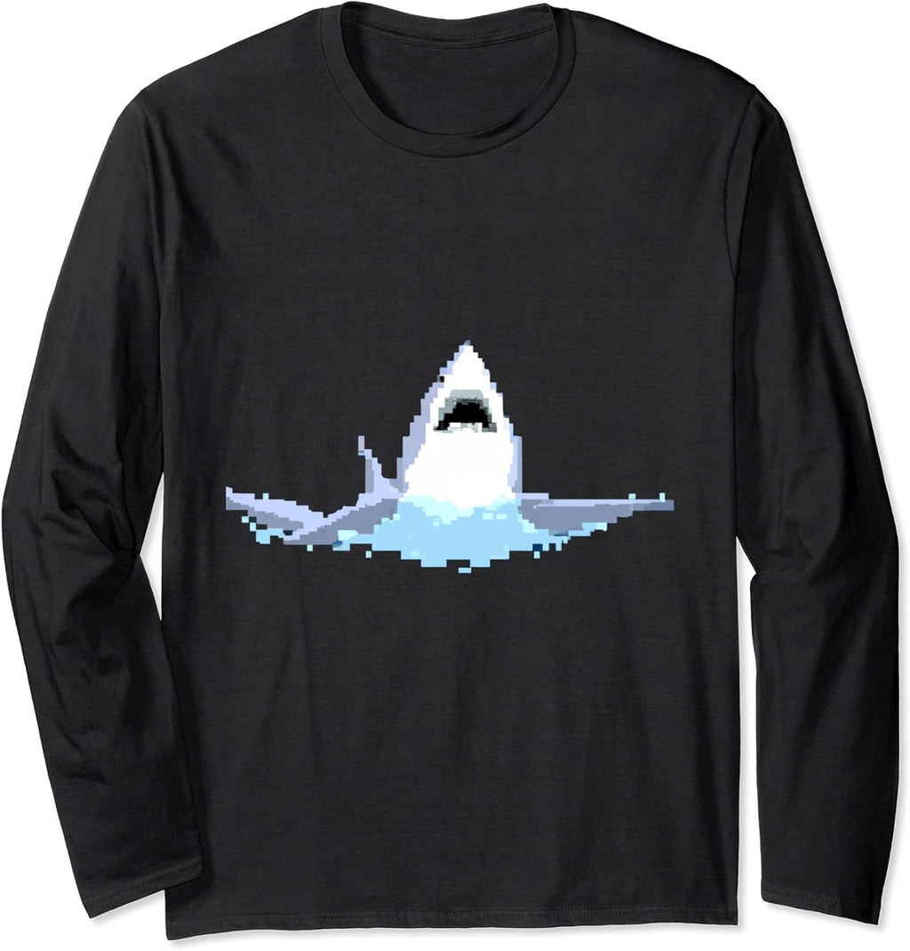 Shark Pixel Art Scuba Diving Retro Gamer - Adult & Kids T-Shirts, Sweatshirts & Hoodies apparel design preview 1