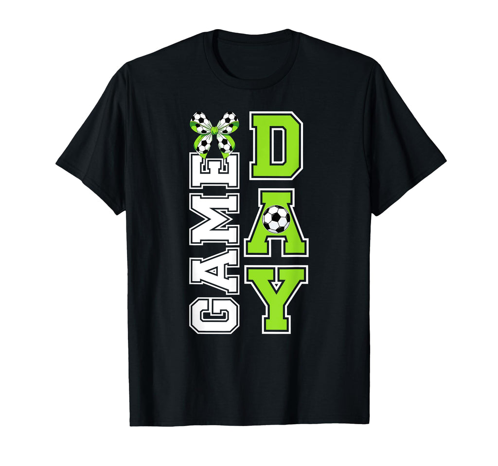 Soccer Game Day Bow Game Day Soccer T-Shirt - Unique Graphic Unisex - T-Shirt, Sweatshirt, Hoodie