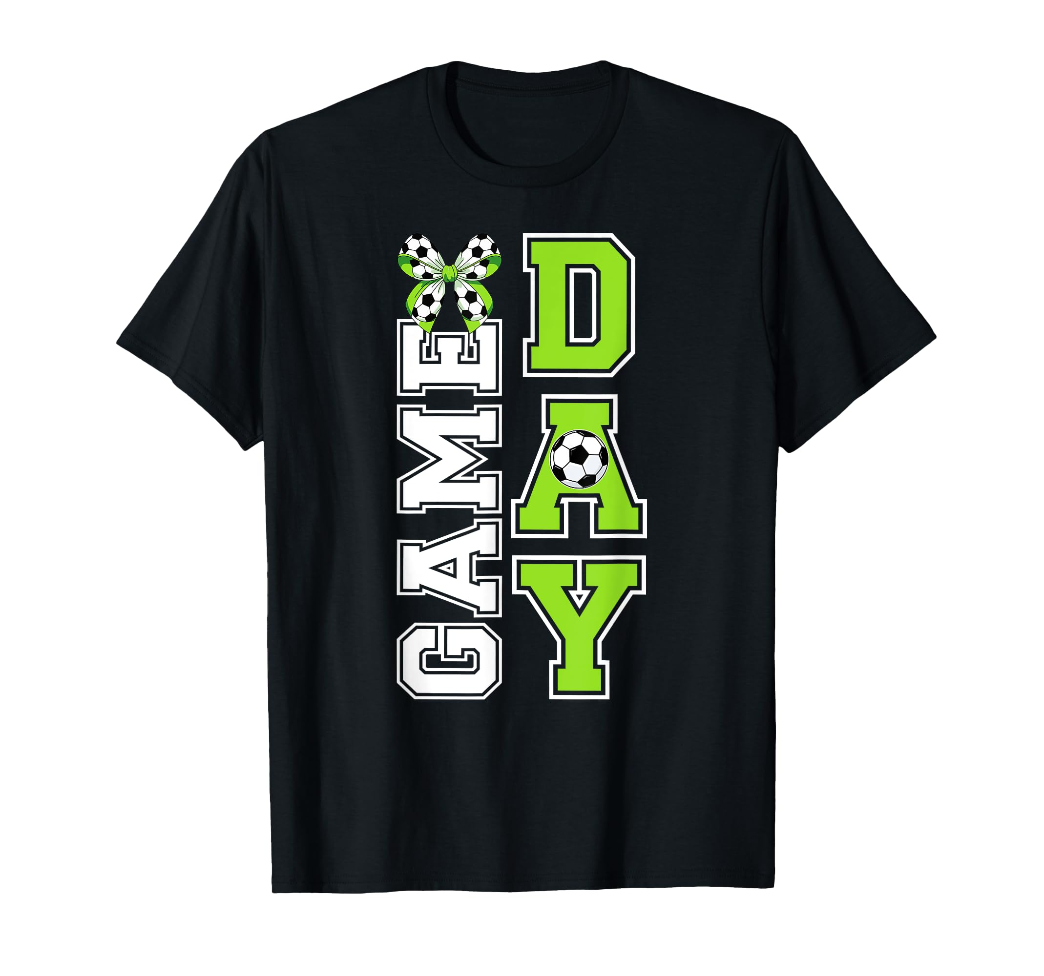 Soccer Game Day Bow Game Day Soccer T-Shirt - Unique Graphic Unisex - T-Shirt, Sweatshirt, Hoodie