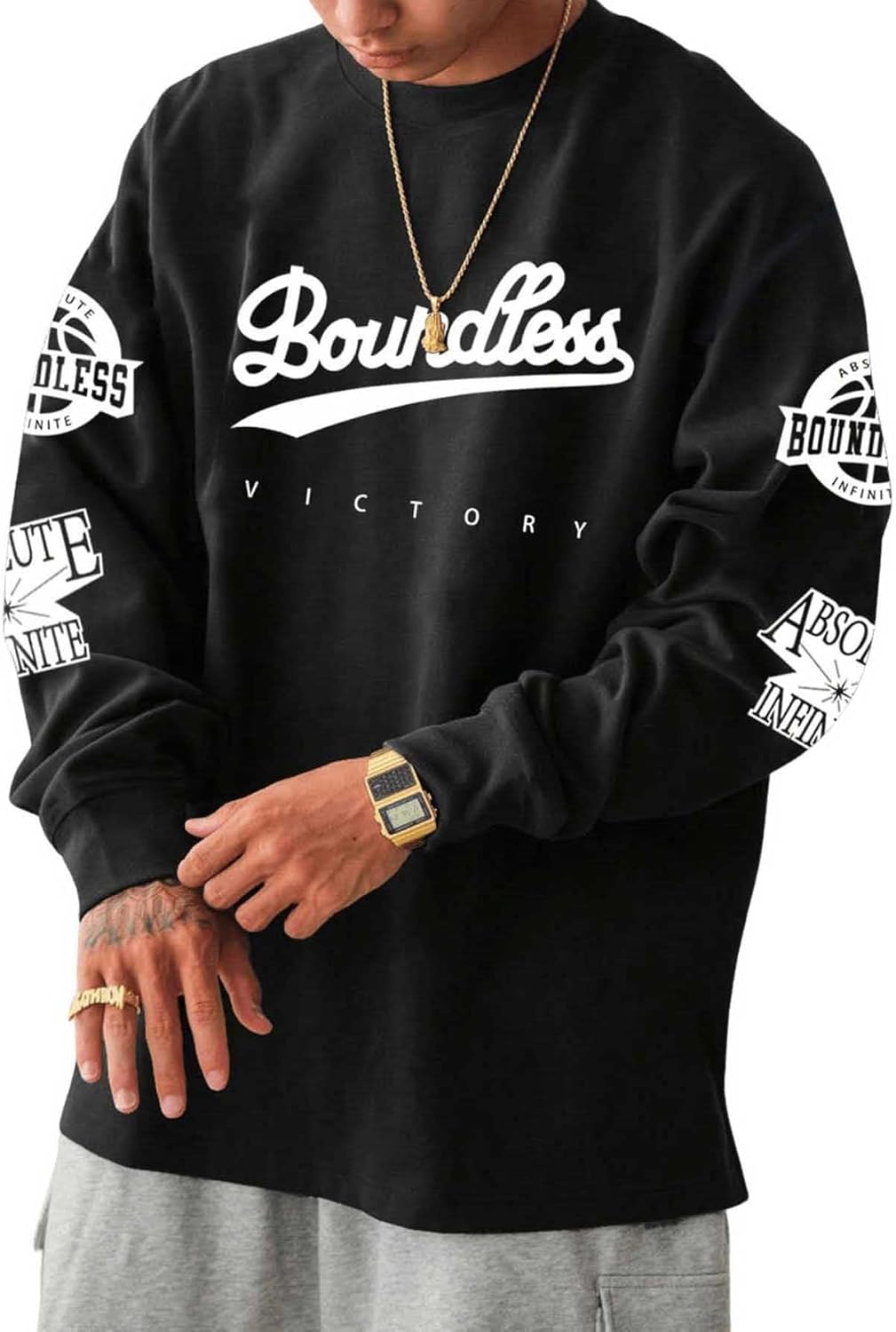 Men's Loose Fit Letter Graphic Drop Shoulder - Adult & Kids T-Shirts, Sweatshirts & Hoodies apparel design preview 1