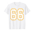 Number 66 Red Yellow White Football T-Shirt - Trendy Graphic Men Women - T-Shirt, Sweatshirt, Hoodie