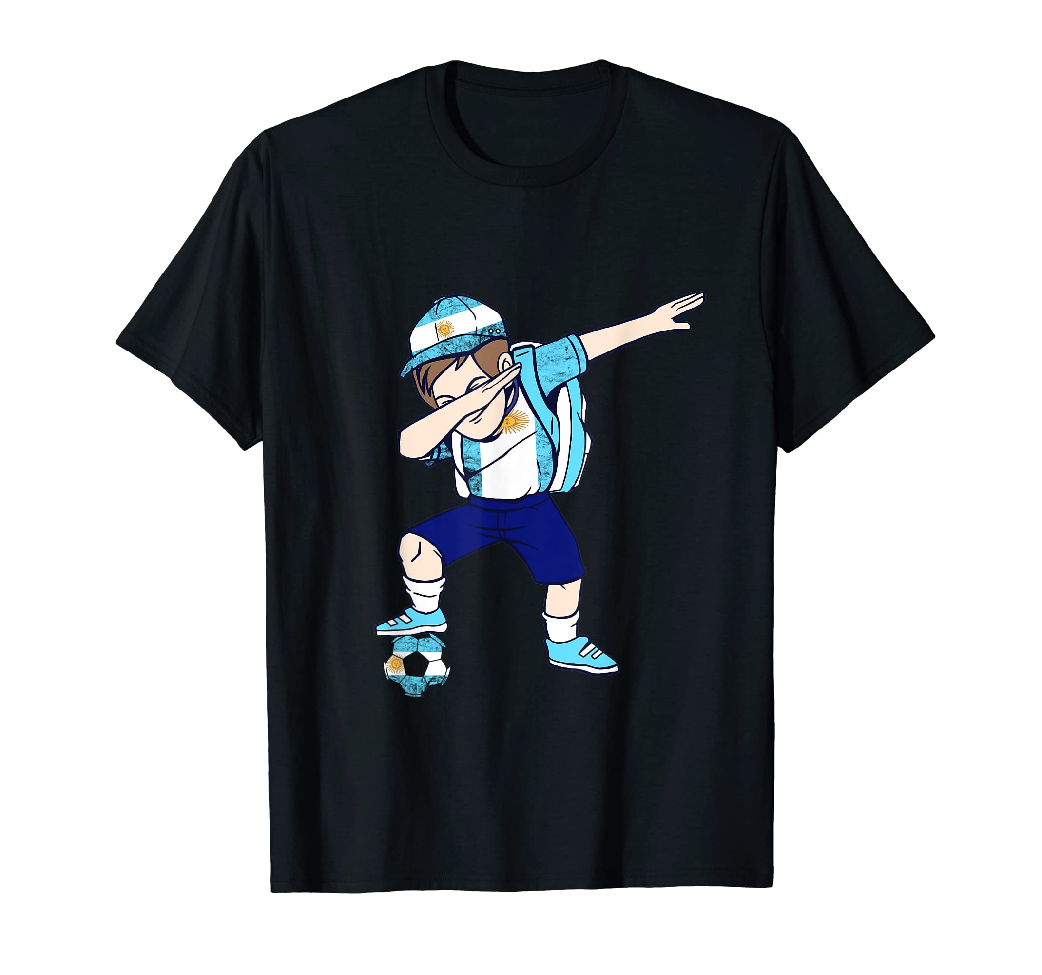 Argentina Flag Dabbing Argentina Soccer T-Shirt - Unique Graphic Unisex - T-Shirt, Sweatshirt, Hoodie