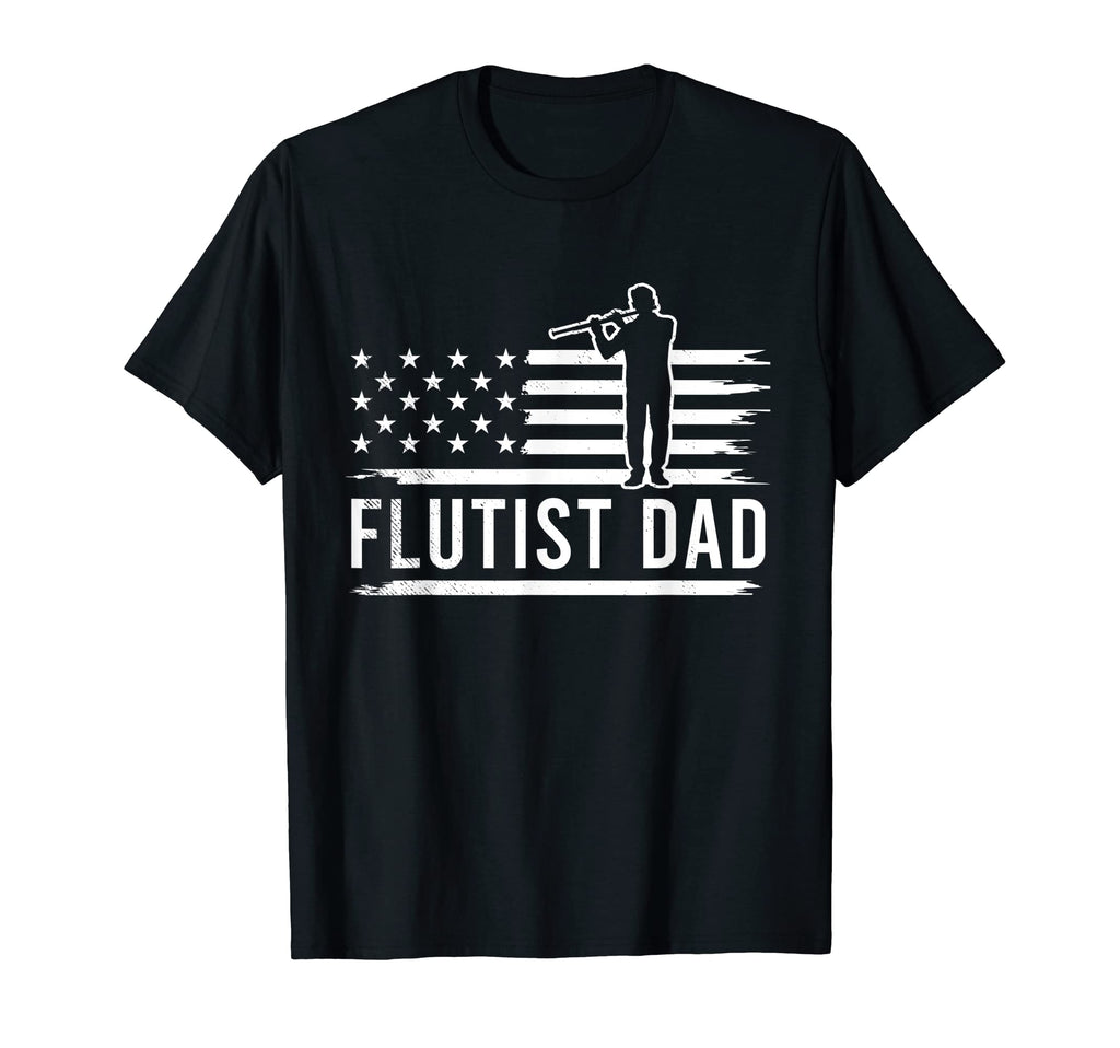 Flute Musicians Dad Mixed Usa T-Shirt - Minimalist Print Men Women - T-Shirt, Sweatshirt, Hoodie