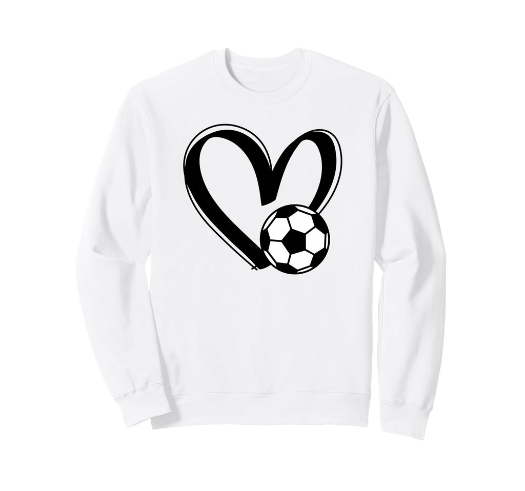 Soccer Ball Heart Sweatshirt - Fun Novelty Design Men Women - T-Shirt, Sweatshirt, Hoodie