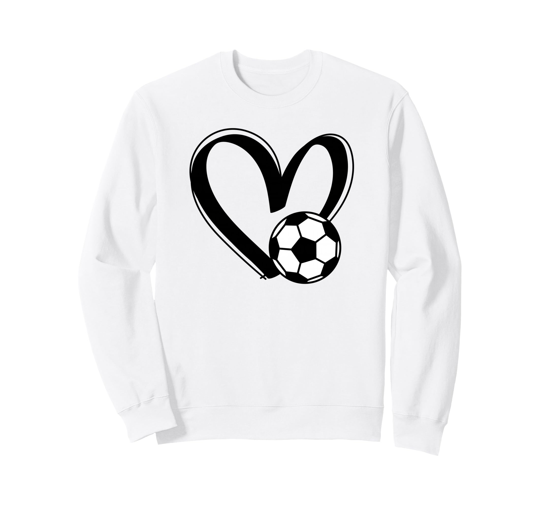Soccer Ball Heart Sweatshirt - Fun Novelty Design Men Women - T-Shirt, Sweatshirt, Hoodie