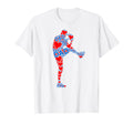 Red Heart Love Blue Dad Baseball Pitcher T-Shirt - Trendy Graphic Unisex - T-Shirt, Sweatshirt, Hoodie