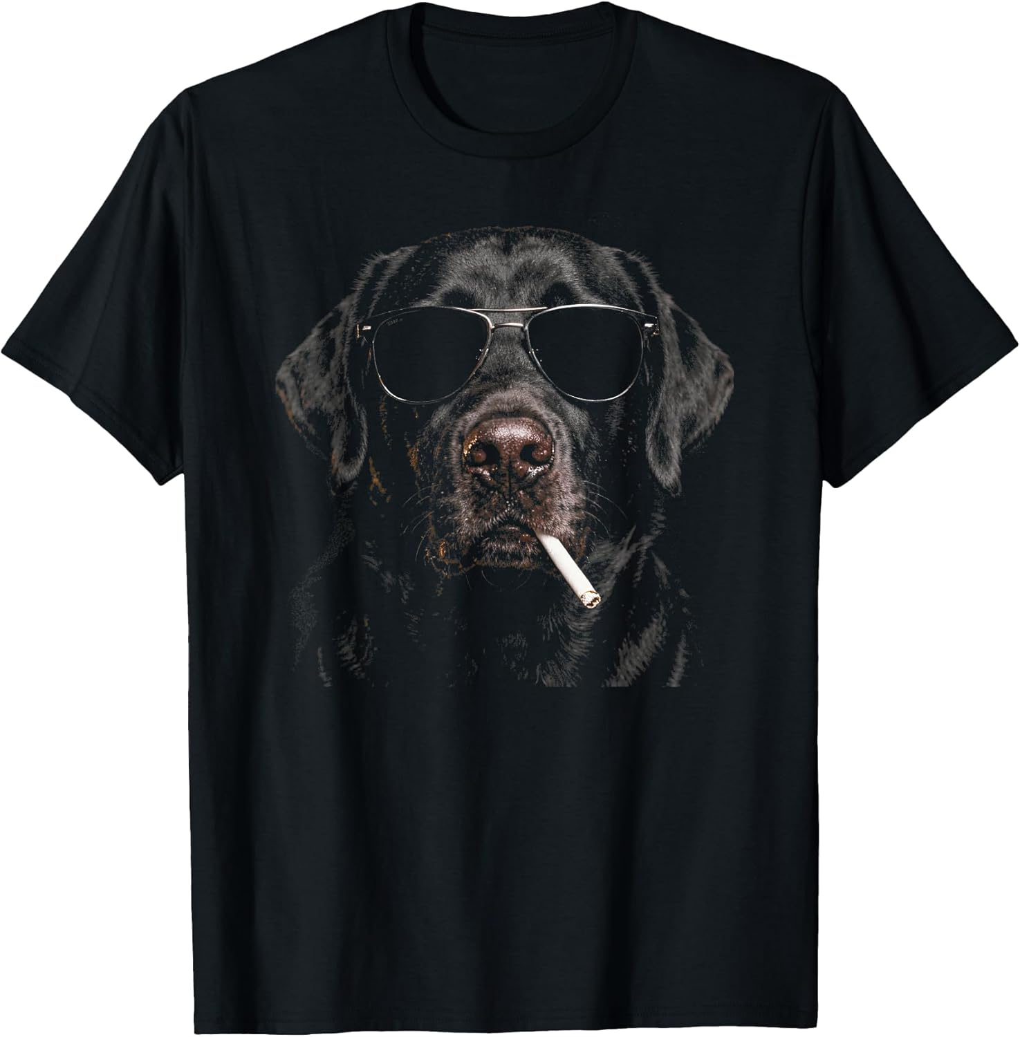 Cool Smoking Black Lab Dog with Cigarette Sunglasses - Adult & Kids T-Shirts, Sweatshirts & Hoodies apparel design preview 1