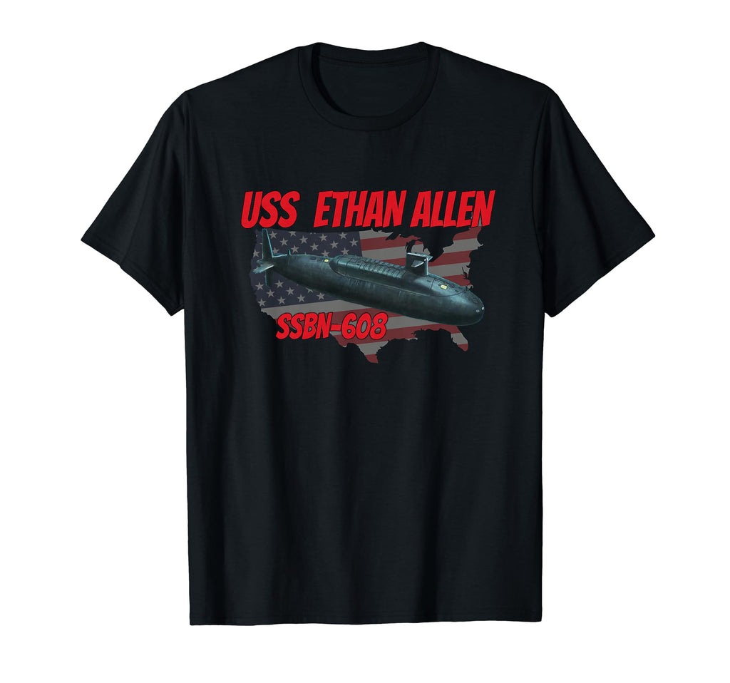Uss Allen Ssbn 608 Submarine T-Shirt - Casual Everyday Wear Unisex - T-Shirt, Sweatshirt, Hoodie