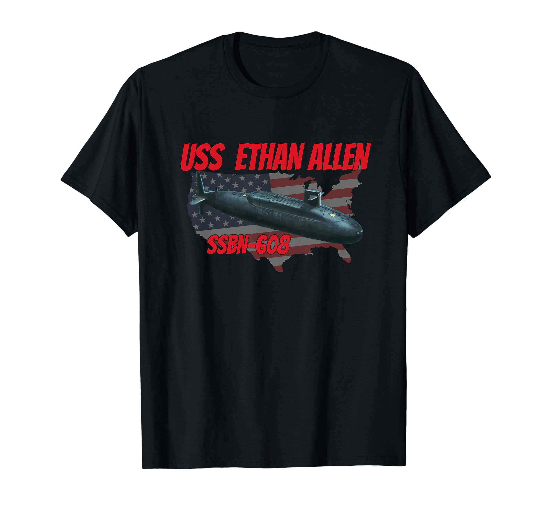 Uss Allen Ssbn 608 Submarine T-Shirt - Casual Everyday Wear Unisex - T-Shirt, Sweatshirt, Hoodie