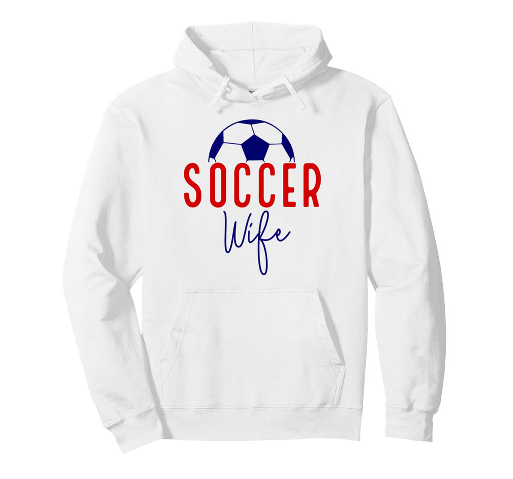 Soccer Wife Soccer Ball Support Hoodie - Minimalist Print for Adults - T-Shirt, Sweatshirt, Hoodie