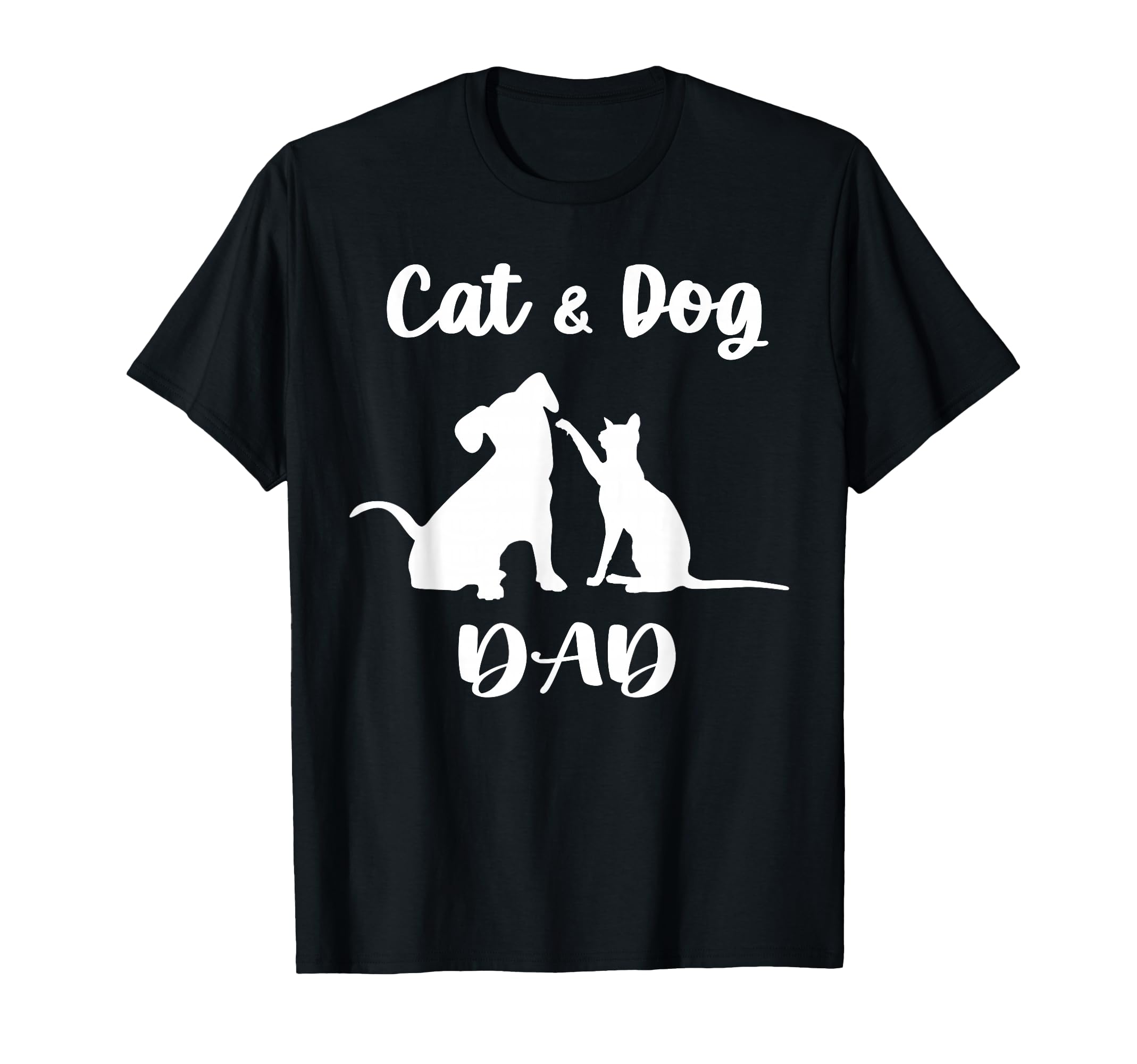 Cat And Dog Dad Pets Animals Lover T-Shirt - Minimalist Print Men Women - T-Shirt, Sweatshirt, Hoodie